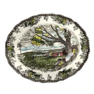 Johnson Bros Friendly Village England Vintage Harvest Time Large Oval Platter!